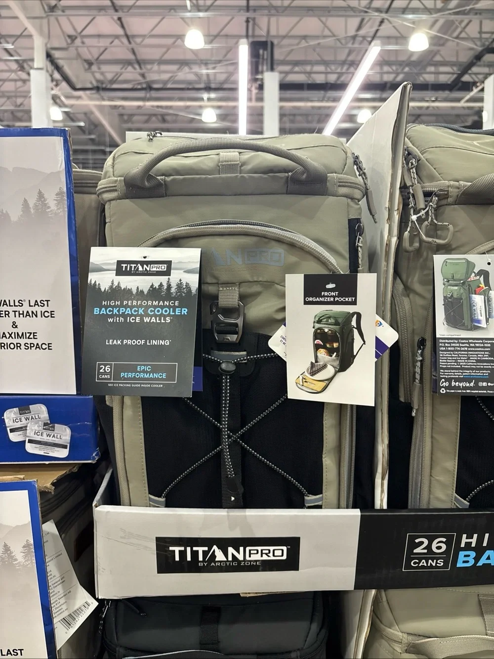 Titan PRO By ARCTIC ZONE Insulated Backpack Cooler w/o Ice Walls (Taupe-Beige)